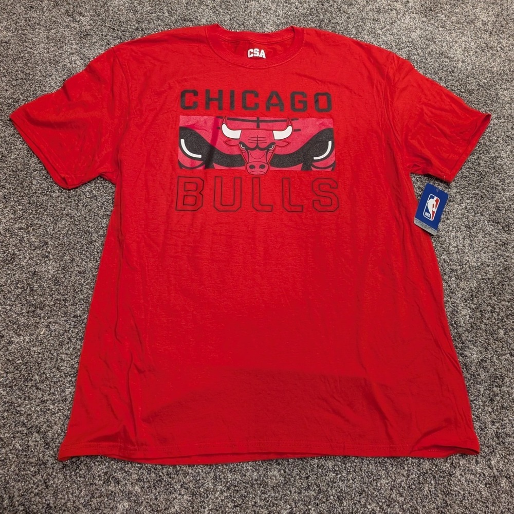 CSA Chicago Bulls T-Shirt Mens 2XL Red NWT NBA Basketball Graphic Tee